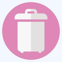 Icon Pot 2 - Flat Style - Simple illustration, Editable stroke. vector