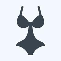 Icon Swimsuit 3 - Glyph Style,Simple illustration,Editable stroke vector