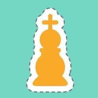 Sticker Chess 2 - Line Cut,Simple illustration,Editable stroke vector