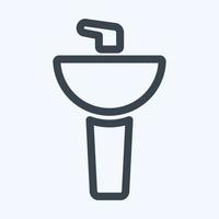 Icon Wash Basin - Line Style - Simple illustration, Editable stroke. vector