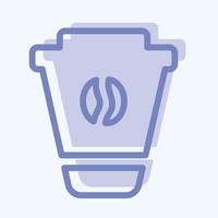 icono de café - estilo de dos tonos - ilustración simple, trazo editable. vector