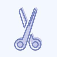 icono de tijera para el cabello - estilo de dos tonos vector