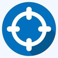Icon Aim - Long Shadow Style,Simple illustration,Editable stroke vector