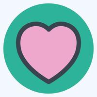 Icon Hearts - Color Mate Style,Simple illustration,Editable stroke vector