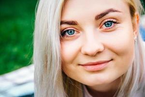 Portrait woman looking and smiling photo