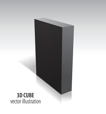3D black cube isolated on white background.