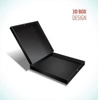 Vector thin box with open lid. vector illustration.