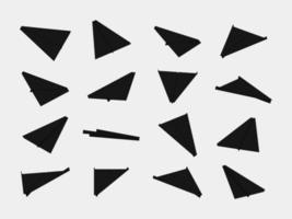 Black paper planes collection with different views and angles vector