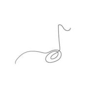 hand drawing musical notes single line, minimalism symbol of music vector