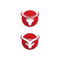 plantilla de vector de símbolos de logotipo de cuerno de toro