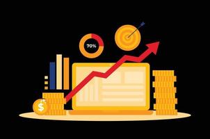 money graph increase vector illustration