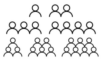 Simple icon of group of people. Group, community, and teamwork icon set. Suitable for design element of company organization, social communication, and networking process. vector