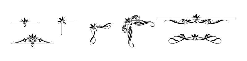 set of calligraphic design elements