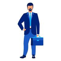 Businessman, office worker flat vector illustration. Company employee, CEO isolated cartoon character on white background. Successful entrepreneur, executive manager, lawyer, real estate agent