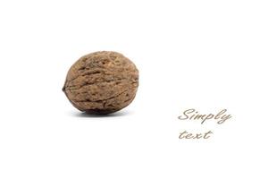 Walnut white background. Walnut in shell on a white background. photo