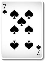 Seven of Spades Playing Card Isolated vector