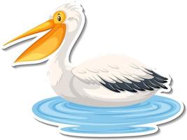 Pelican bird cartoon sticker vector