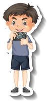 Photographer boy cartoon character vector