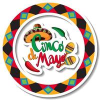 Cinco de Mayo badge sticker vector