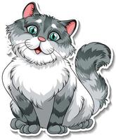 A sticker template of cat cartoon character vector