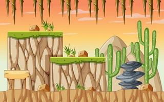 A Game Template Desert Scene vector