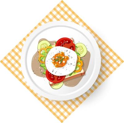 Healthy breakfast with egg bread toast