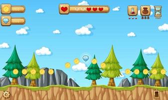 Game Template Nature Forest Scene vector