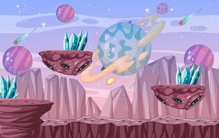 una escena de galaxia de plantilla de juego vector