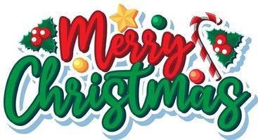 Merry Christmas logo banner with holly vector
