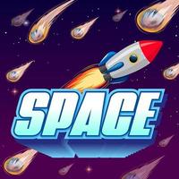 Space poster design with spaceship vector