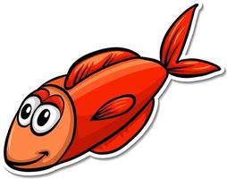 Red fish sea animal cartoon sticker