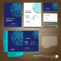 Flyer brochure business annual report cover template design Corporate Business Identity Folder digital technology company Element of stationery people community presentation working promotion blue red vector