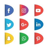 tecnología de iconos planos de redes sociales, red. venta de cara sonriente de grupo de fondo. compartir, me gusta, ilustración vectorial twitter, youtube, whatsapp, snapchat, facebook, instagram, tiktok, tok vector