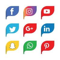 tecnología de iconos planos de redes sociales, red. venta de cara sonriente de grupo de fondo. compartir, me gusta, ilustración vectorial twitter, youtube, whatsapp, snapchat, facebook, instagram, tiktok, tok vector