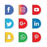 tecnología de iconos planos de redes sociales, red. venta de cara sonriente de grupo de fondo. compartir, me gusta, ilustración vectorial twitter, youtube, whatsapp, snapchat, facebook, instagram, tiktok, tok vector