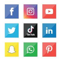 Social Media flat icons technology, network. background  group smiley face sale. Share, Like, Vector illustration Twitter, YouTube, WhatsApp, Snapchat, Facebook, instagram, tiktok, tok