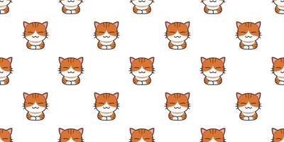 Vector cartoon character cat seamless pattern background