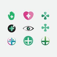 health care icon symbol and Human character logo sign vector