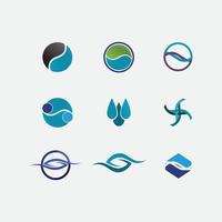 Water wave icon vector logo design