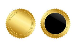 Black and gold shields, labels, seals, banners, badges. vector