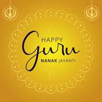 Happy Gurpurab, Guru Nanak Jayanti festival of Sikh celebration greeting card.
