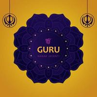 Happy Gurpurab, Guru Nanak Jayanti festival of Sikh celebration greeting card.