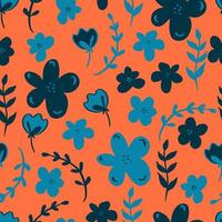 flores de patrones sin fisuras con hojas ilustración botánica para papel tapiz, textil, tela, ropa, papel, postales foto