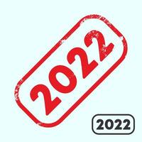 The 2022 year rubber stamp with grunge texture and clean design. Vector illustration.