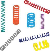 compression spring all color vector illustration