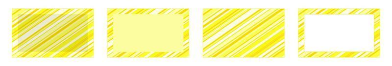 set of yellow striped frames and yellow striped backgrounds with white rectangles .copy space vector