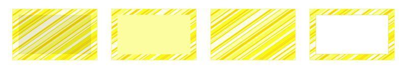 set of yellow striped frames and yellow striped backgrounds with white rectangles .copy space vector