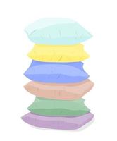 a stack of six multi-colored pillows in pastel colors on a white background. vector