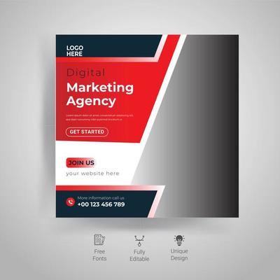 Digital Marketing Social Media Post Template Design