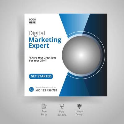 Digital Marketing Social Media Post Template Design